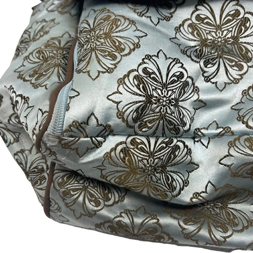 Petunia Pickle bottom embroidered Diaper bag larger BoxU Mint and brown